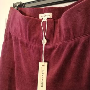 Max Studio velour lounge yoga pants Size small S tuxedo ribbon detail